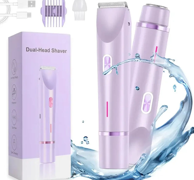 Waterproof Double-Head Electric Razor for Women Painless Full-Body Shaver