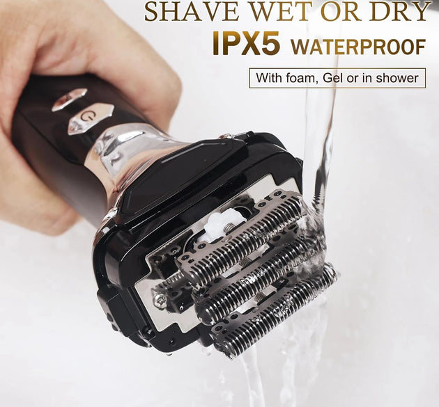 5-Blade Rechargeable Electric Shaver for Men Wet Dry Beard and Head